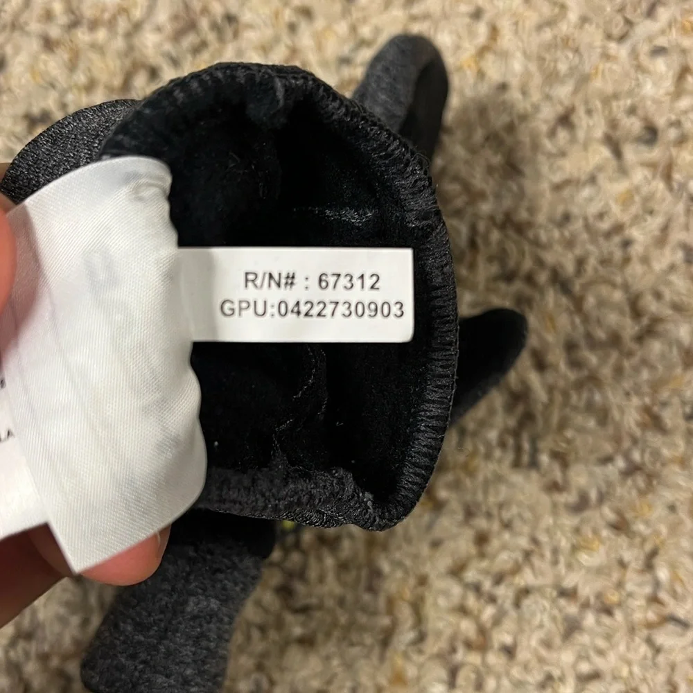 Head Charcoal Mittens with Vibrant Yellow Emblem